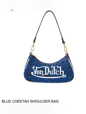 Von Dutch Blue & Black Cheetah-Print Shoulder Bag